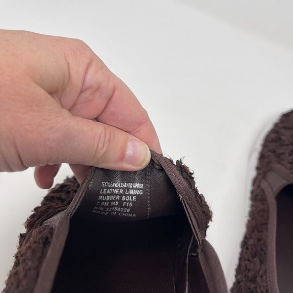 Tory Burch Rosette Slip On Trainers leather boho textile flowers brown size 7.5 - Picture 9 of 11